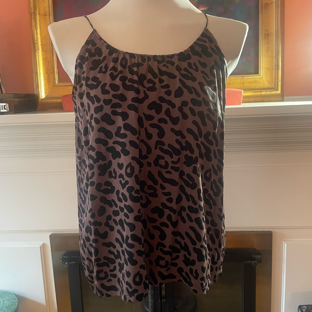 Tucker size small animal print skinny strap camisole in 100% silk